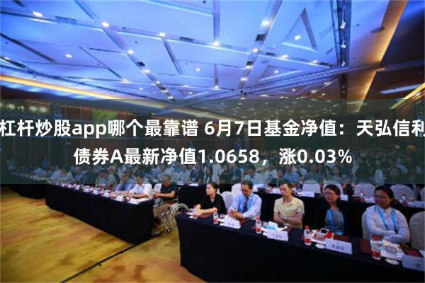 杠杆炒股app哪个最靠谱 6月7日基金净值：天弘信利债券A最新净值1.0658，涨0.03%