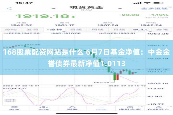 168股票配资网站是什么 6月7日基金净值：中金金誉债券最新净值1.0113