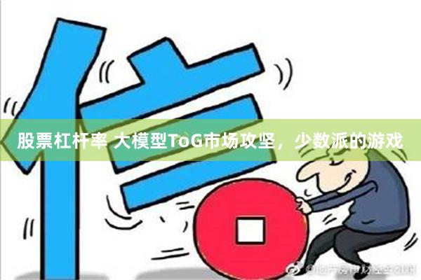 股票杠杆率 大模型ToG市场攻坚，少数派的游戏