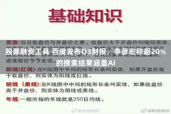 股票融资工具 百度发布Q3财报，李彦宏称超20%的搜索结果涵盖AI