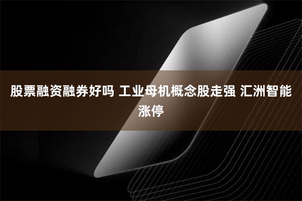 股票融资融券好吗 工业母机概念股走强 汇洲智能涨停